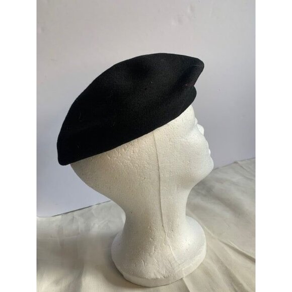 Vintage Womens Henry Pollak Buckle Iam Black wool hat 20 inch Adjustable - Picture 5 of 10